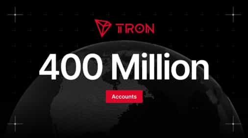 TRON Surpasses 400 Million Accounts as Total Transfer Volume Nears $30 Trillion